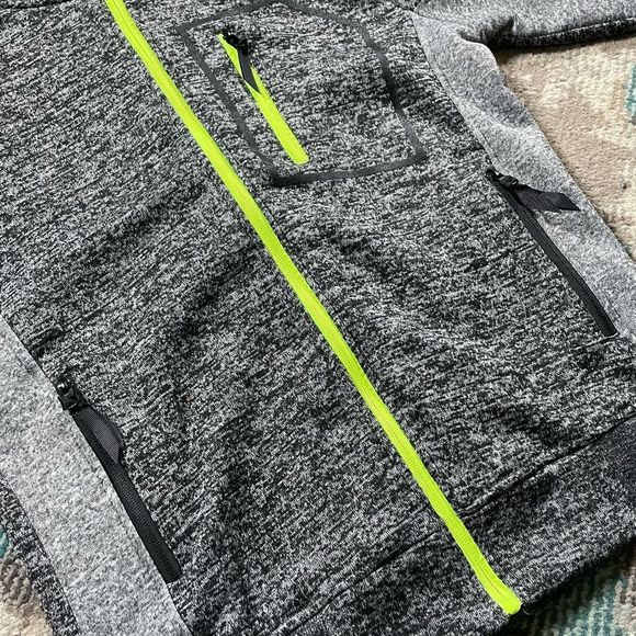 Fluorescent Zippered Fleece Hoodie w/3 Zippered Pockets - Picture 2 of 3